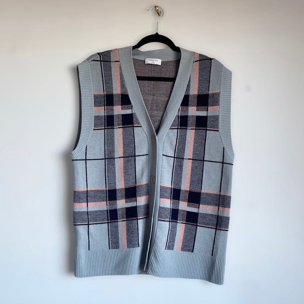 Aritzia Babaton 100% Merino Wool Plaid Vest